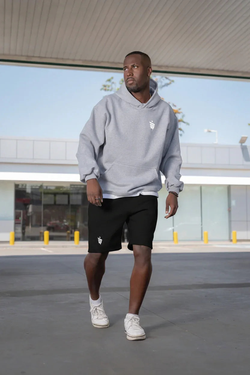 Poleron Unlimit Gris + Shorts negro